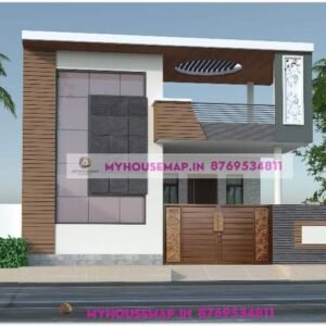 front elevation single floor house design 25×30 ft