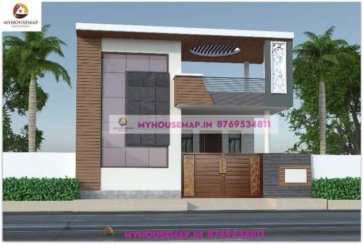 front elevation single floor house design 25×30 ft