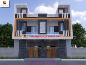 front view design of indian house 31×29 ft