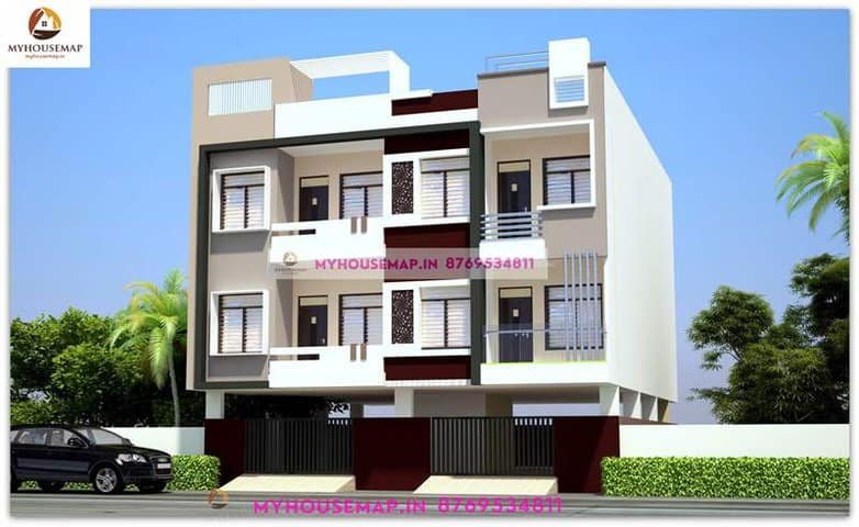 Triple story elevation design of home