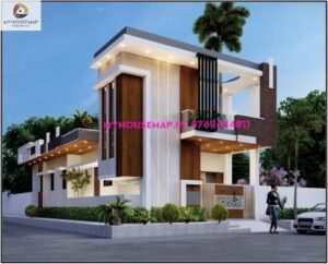 image of one floor latest elevation design and best house with modern section