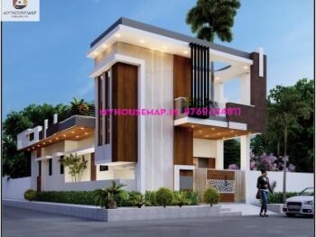 image of one floor latest elevation design and best house with modern section