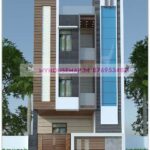 image of elevation design for 3 floors and modern front with perfect color theme