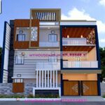 image of 3 floor house front elevation designs and best front with perfect color theme house