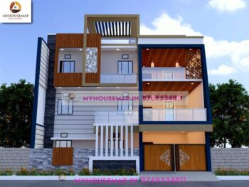 image of 3 floor house front elevation designs and best front with perfect color theme house