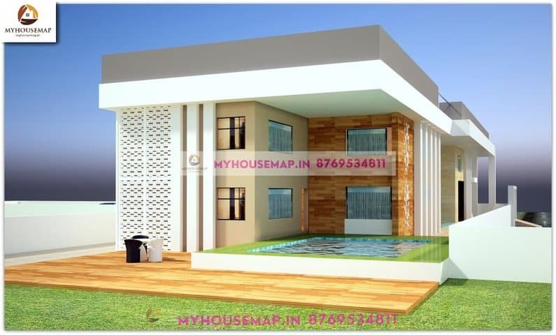 villa house design with elevation
