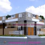 image of 1 floor modern corner house elevation and 3000 sqft home with perfect color theme