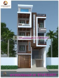 home elevation design front 20×55 ft