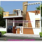 image of single storey front elevation latest design and white brown yellow color theme