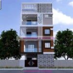 image of best front elevation apartment 4 story and modern design with perfect color theme