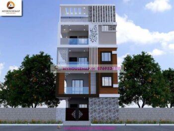 image of best front elevation apartment 4 story and modern design with perfect color theme