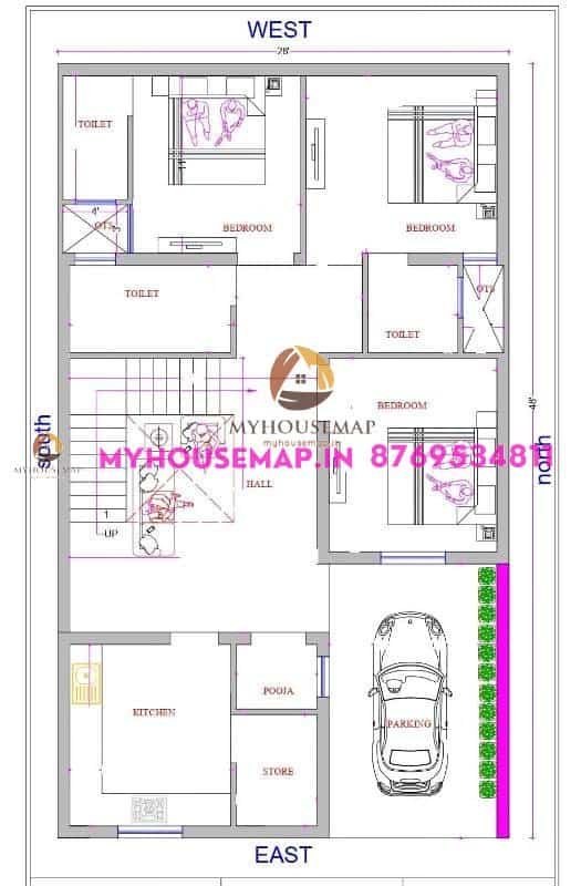 home plan design 28×48 ft