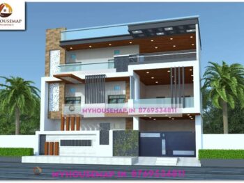 image of g+2 beautiful house elevation and ultra modern front with latest design