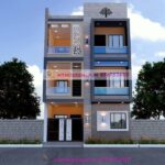 image of best elevation designs for 3 floors and simple, modern theme for front elevation