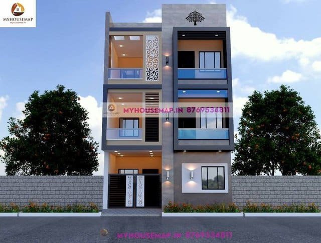 G+2 elevation design of home