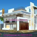 image of front side home design one floor and yellow, white color theme