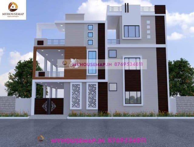 house front elevation designs images 35×45 ft