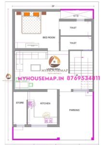 house plan for 1000 sqft 25×40 ft