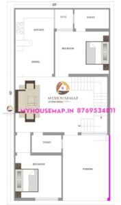house plan of 1000 square feet 25×50 ft