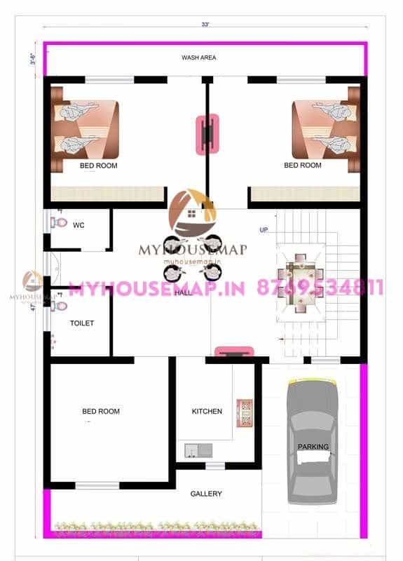 house with floor plan 33×50 ft