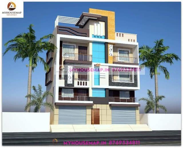 indian front house design 40×55 ft