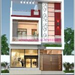 image of commercial cum residential g+1 elevation and beautiful front design with modern house