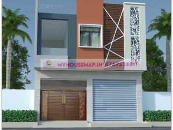 image of house with shop front design and simple and budget house with perfect color theme.