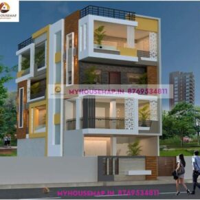 modern house front elevation 25×50 ft