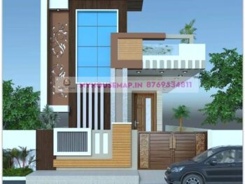 image of elevation design for home single floor and small house with perfect color theme