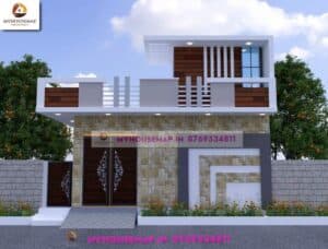 modern single floor house front design 25×40 ft