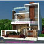 image for G+1 house front elevation and front simple section design