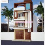 Triple story house design front simple