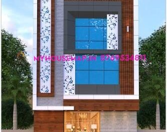 image of shop front elevation 3d and modern front with ACP sheet