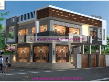 image of commercial elevation design and white and grya color theme.