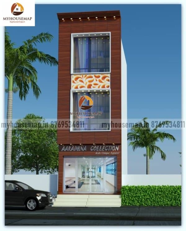 showroom acp sheet front elevation design