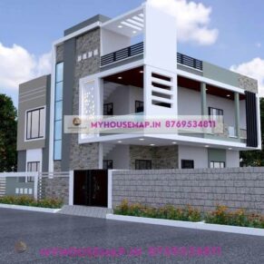 simple elevation designs for 2 floors building 40×47 ft