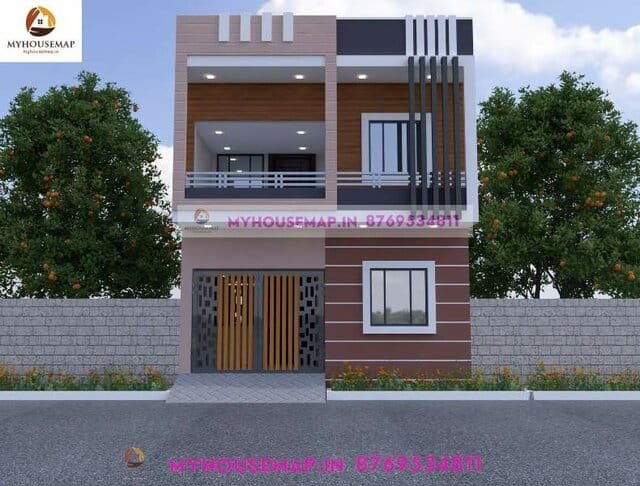 simple front balcony design house 22×45 ft