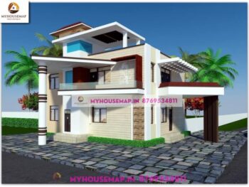 image of g+1 beautiful front elevation of house and simple, elegant design