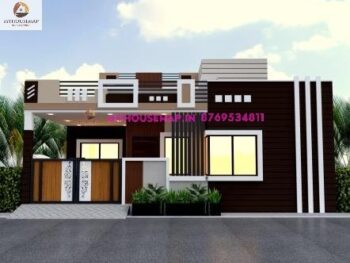 image of single story low budget front elevation