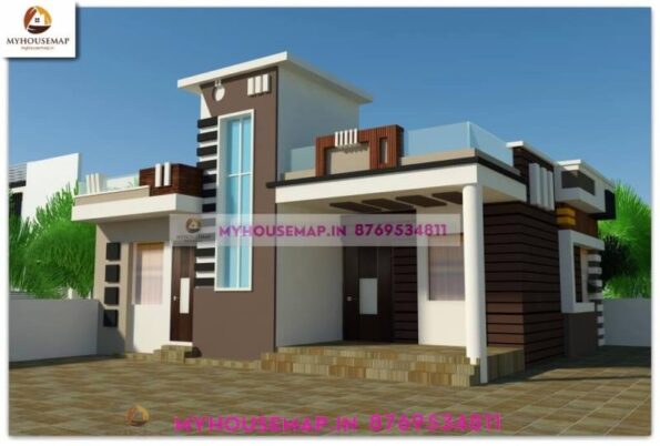 one floor budget home 3d design front - my house map