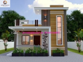 image of ground floor modern exterior elevation and white and brown theme with best front design