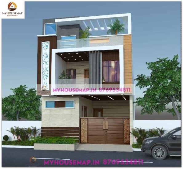 image of modern house elevation and best front look with perfect color theme.